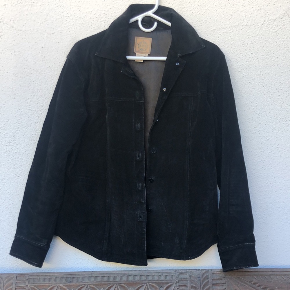 Ami black leather jacket